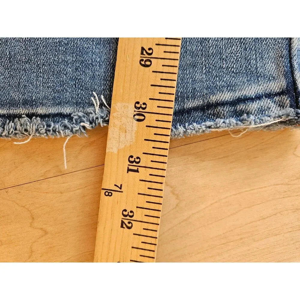 Judy Blue Slim Boot Jeans Womens 7/28 High Rise Raw Hem Stretch Bootcut Denim - Picture 5 of 7